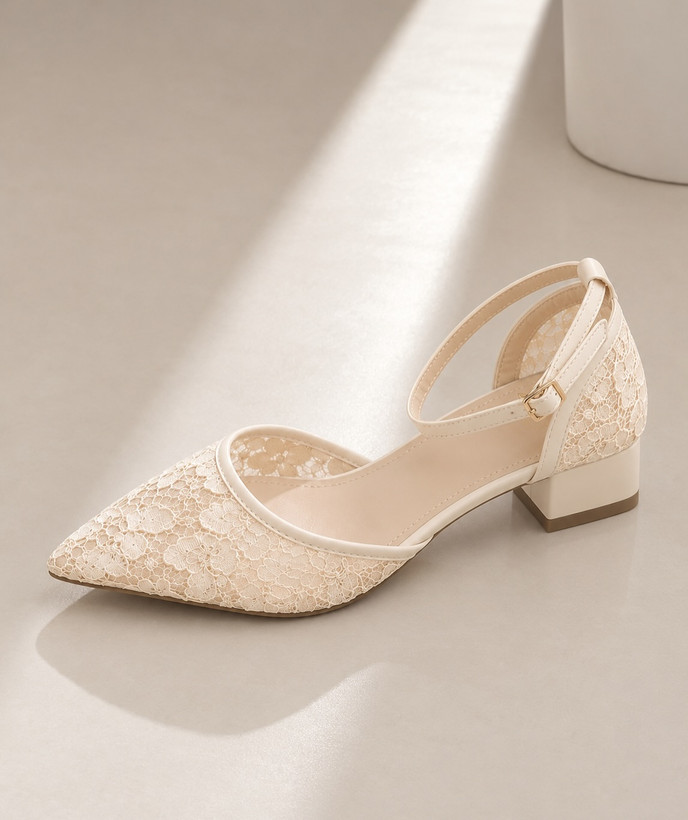 کفش گیپوری ساده پاشنه پهن